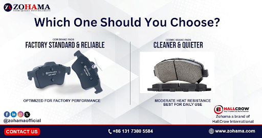 Guidelines for selecting ceramic or OEM brake pads based on driving habits, performance needs, budget, and vehicle compatibility, with key factors influencing braking efficiency and durability.