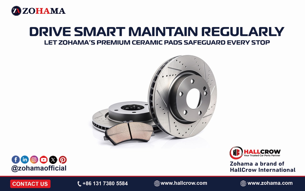 Zohama ceramic brake pads ensuring quiet, dust-free braking with extended lifespan through smart driving and regular maintenance