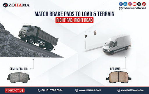 Heavy Duty brake pad selection based on load, route conditions, durability, and safety compliance standards.
