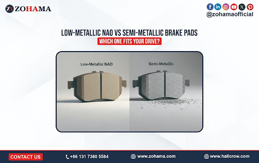 Low-Metallic NAO vs Semi-Metallic Brake Pads Comparison. 
