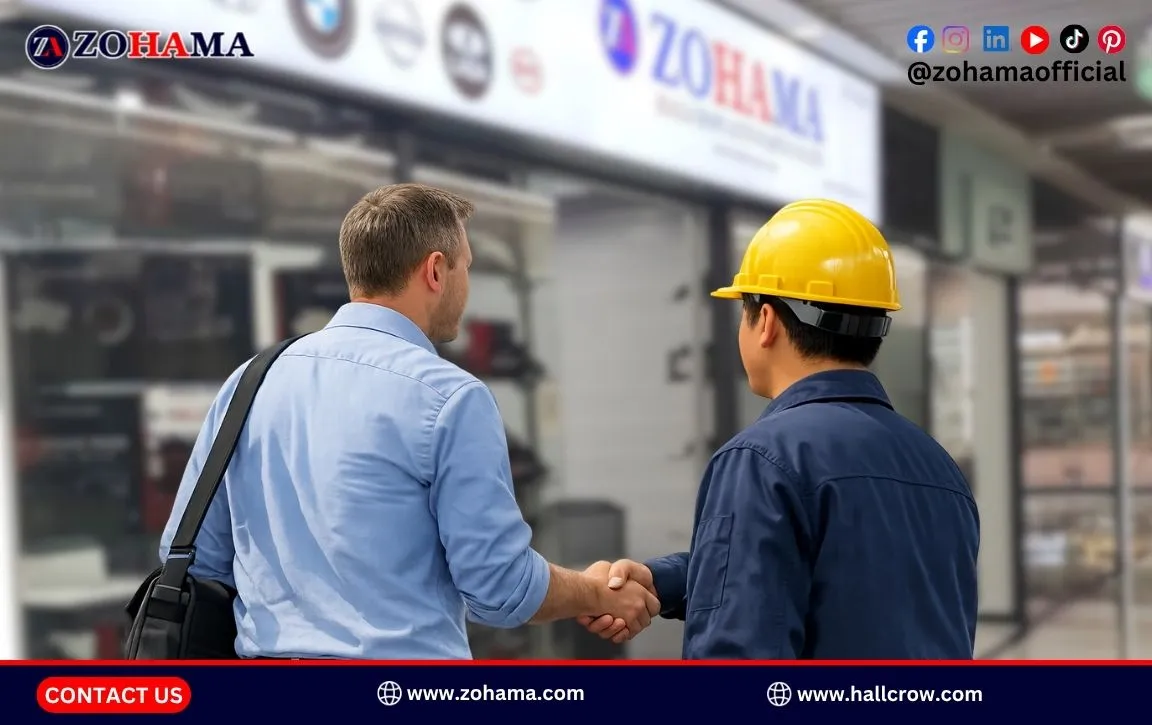 Zohama representative building a long-term automotive parts supplier partnership with an international customer