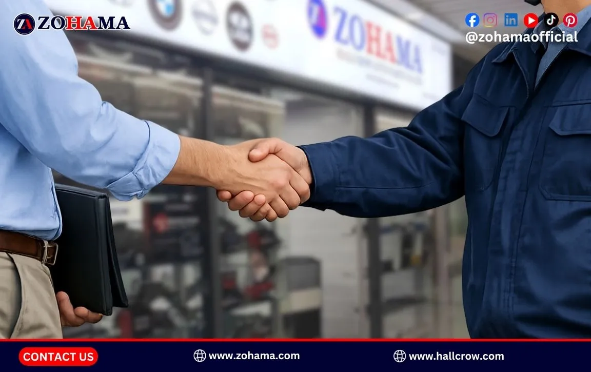 Automotive parts buyer evaluating a manufacturing supplier before placing bulk orders
