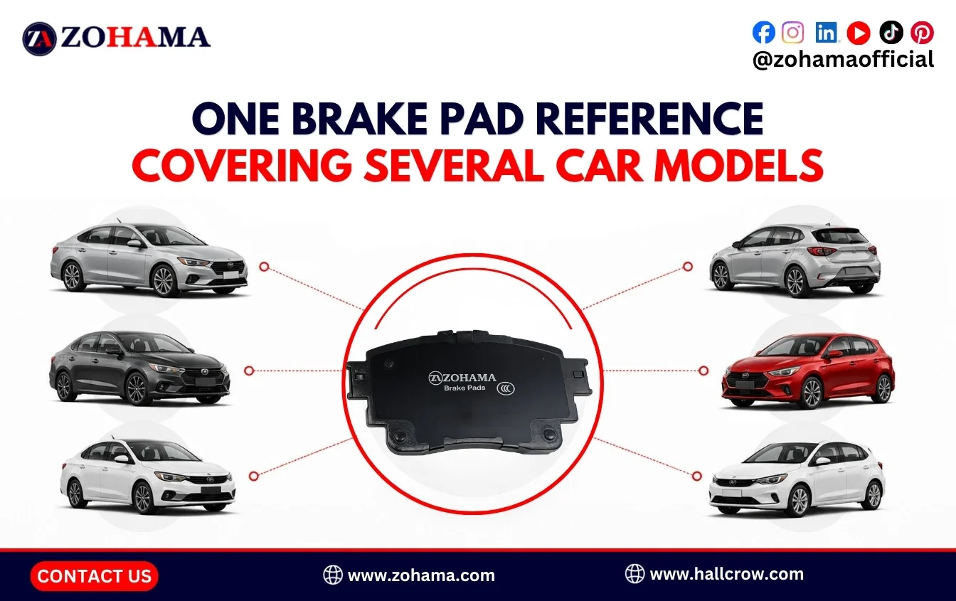 One brake pad reference covering several car models.