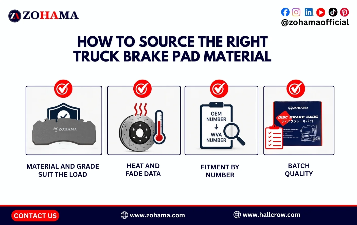 How to source the right truck brake pad material.