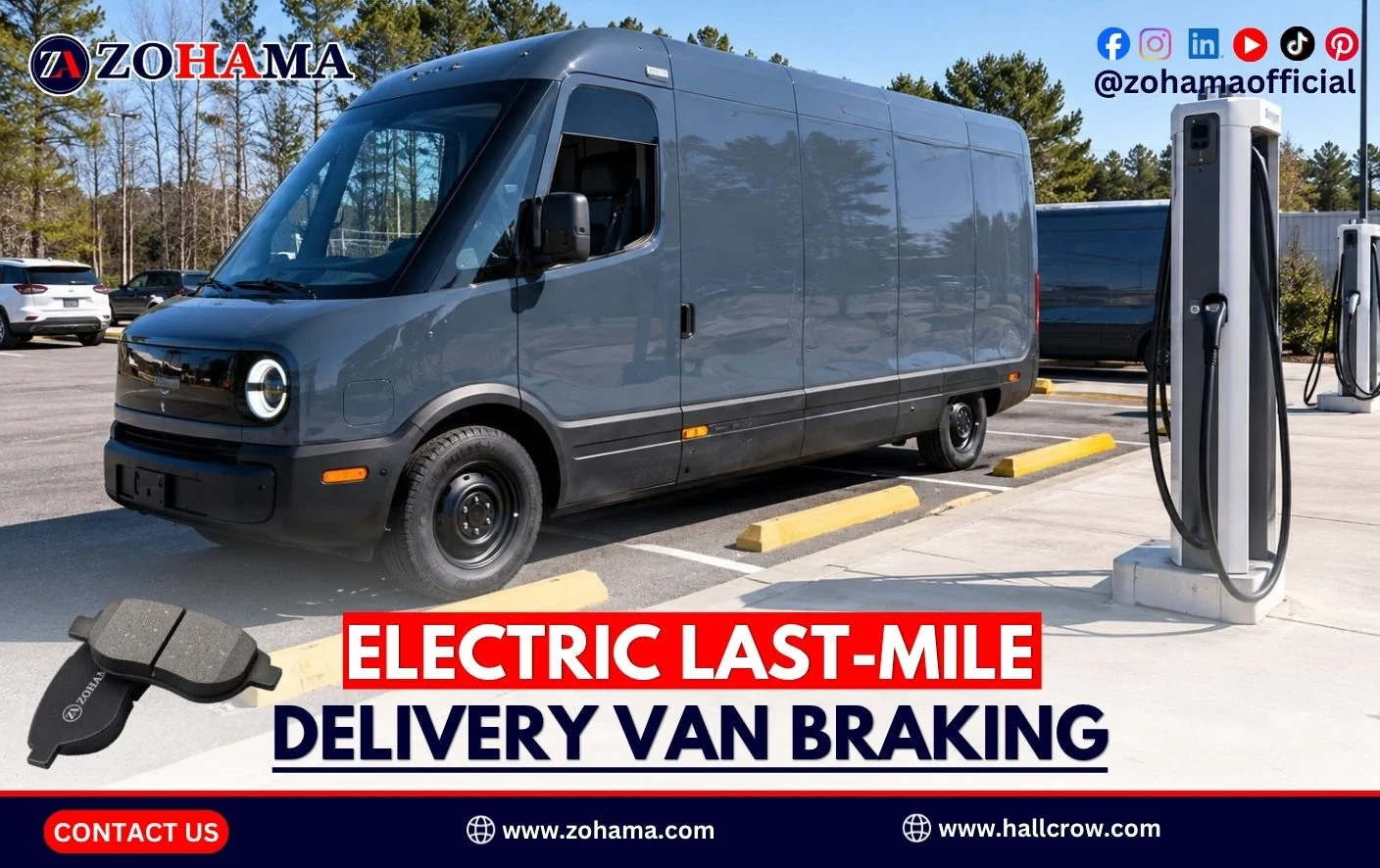 Electric last-mile delivery van braking.