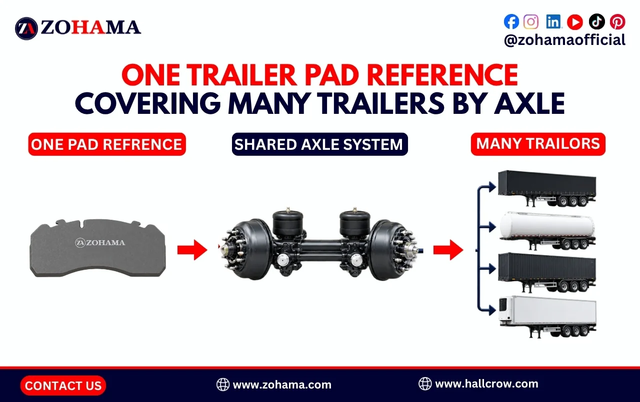 One trailer pad reference covering many trailers by axle.