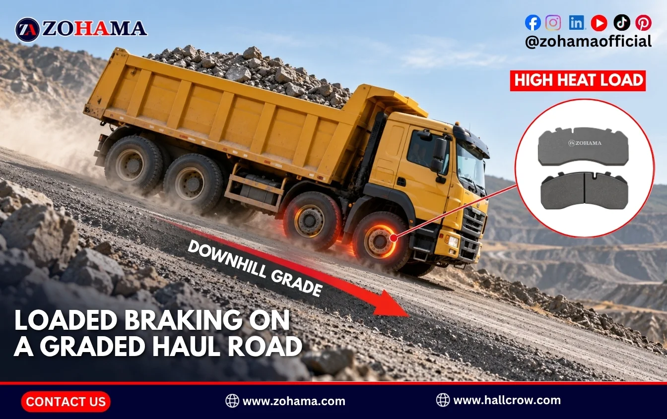 Loaded braking on a graded haul road