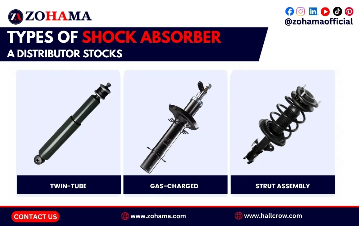 Types of shock absorber a distributor stocks.